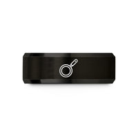 stylish rings for couples – black tungsten saute pan wedding band