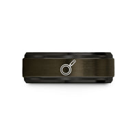 unique jewelry for her – gunmetal & black tungsten saute pan wedding band