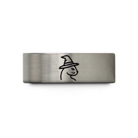 special present ideas her – blue & silver tungsten cat witch hat wedding band