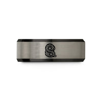 presents for male boss – black & silver tungsten kinetic rope coiled wedding band