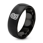 Gifts for Boss Male – black tungsten kinetic rope coiled ring