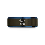 corporate presents for men – gunmetal & blue tungsten satellite wedding band