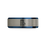 birthday presents for her – black & blue & silver tungsten cricket wickets ball wedding band