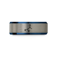 unique rings for her – blue & gray tungsten ketone rcor wedding band