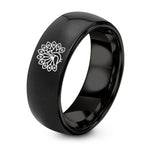 Gifts for Brothers Girlfriend – black tungsten peacock fan ring