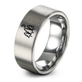 Pine Trees – Tungsten Wedding Band, 8 mm, Grey Comfort-Fit Unisex