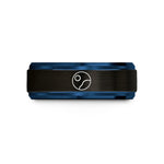 presents for special her – black & blue tungsten pluto wedding band
