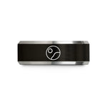 presents for special her – black & gray tungsten pluto wedding band