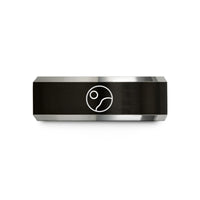 presents for special her – black & gray tungsten pluto wedding band