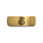 personalized present ideas women – gold & grey tungsten snake wedding band