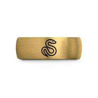 personalized present ideas women – gold & grey tungsten snake wedding band