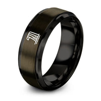 presents for best friend – gunmetal & black tungsten waterfall ring