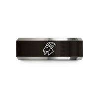 presents for moms birthday – black & gray tungsten billy goat wedding band