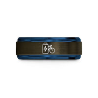 unique presents for moms – gunmetal & blue tungsten e bike icon wedding band