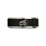 practical presents for moms – black & silver tungsten ladder truck wedding band