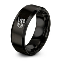presents for working moms – black tungsten ladder truck ring