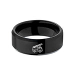 presents for working moms – black tungsten ladder truck wedding band
