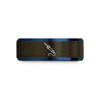 best presents for dads – gunmetal & blue tungsten soldering iron wedding band