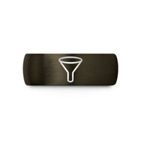 personalized rings for him – gunmetal & black tungsten funnel wedding band