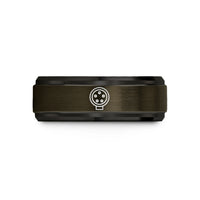 unique rings for him – gunmetal & black tungsten midi plug wedding band