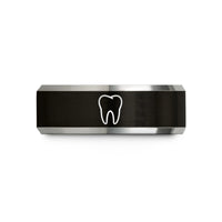 presents for car fans – black & gray tungsten molar tooth wedding band