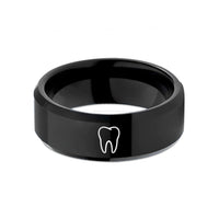 cool presents for him – black tungsten molar tooth wedding band