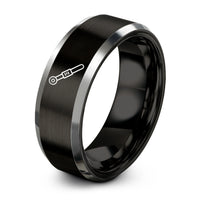 mechanic present ideas men – black & grey tungsten torque wrench ring