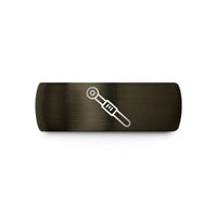 unique presents for her – gunmetal & black tungsten torque wrench wedding band