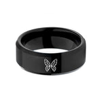 present ideas for him – black tungsten wing pair wedding band