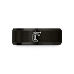 personalized cycling presents – black tungsten clamp wedding band