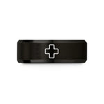 best presents for bike lovers – black tungsten first aid cross wedding band