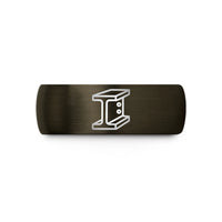 best presents for bikers – gunmetal & black tungsten i beam rivets wedding band