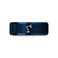 best presents for parents – blue tungsten ring stand clamp wedding band