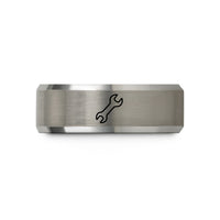 best presents for parents – black & grey tungsten wrench spanner wedding band