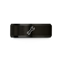unique presents for adults – black tungsten wrench spanner wedding band
