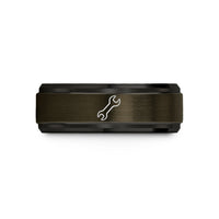 special presents for couples – gunmetal & black tungsten wrench spanner wedding band