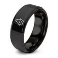 Apron – Tungsten Wedding Band, 8 mm, Black Comfort-Fit Unisex