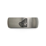 best presents for fathers – black & silver tungsten coastal shelf contours wedding band