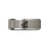 personalized presents for dad – black & gray tungsten coastal shelf contours wedding band