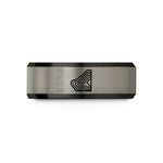 thoughtful dad present ideas – black & gray tungsten coastal shelf contours wedding band