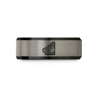 thoughtful dad present ideas – black & gray tungsten coastal shelf contours wedding band