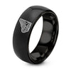 Coastal Shelf Contours – Tungsten Wedding Band, 8 mm, Black Comfort-Fit Unisex