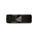 unique presents for fathers – black tungsten coastal shelf contours wedding band