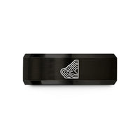 unique presents for fathers – black tungsten coastal shelf contours wedding band
