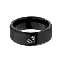best presents for fathers – black tungsten coastal shelf contours wedding band
