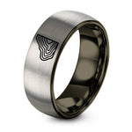 Gifts for Dad Christmas from Daughter – gunmetal & gray tungsten coastal shelf contours ring