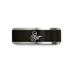 tungsten rings for men – black & silver tungsten soldier rifle wedding band