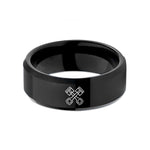 fishing gear present sets – black tungsten crossed pistons wedding band