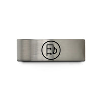 unique fishing present ideas – gold & gray tungsten e flat symbol wedding band