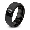 Germany – Tungsten Wedding Band, 8 mm, Black Comfort-Fit Unisex